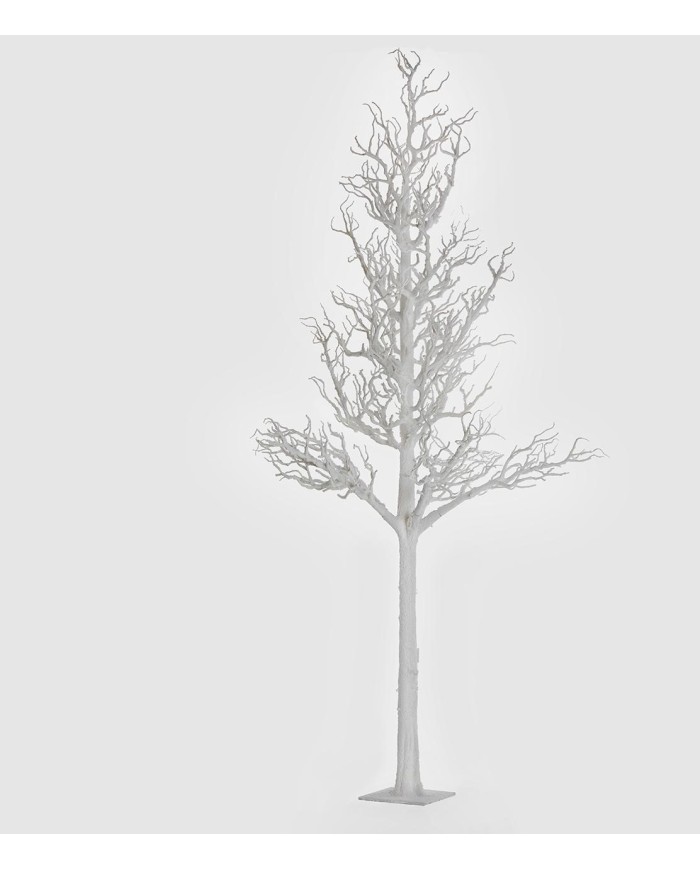 Albero artificiale manzanite innevata con base h. 260 cm col. bianco