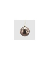 Sfera natalizia con foglie in rilievo diam. 8 cm col. grigio