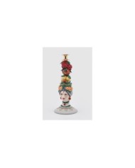 Portacandela Sicily in poly h. 40 cm diam. 17 cm col. verde