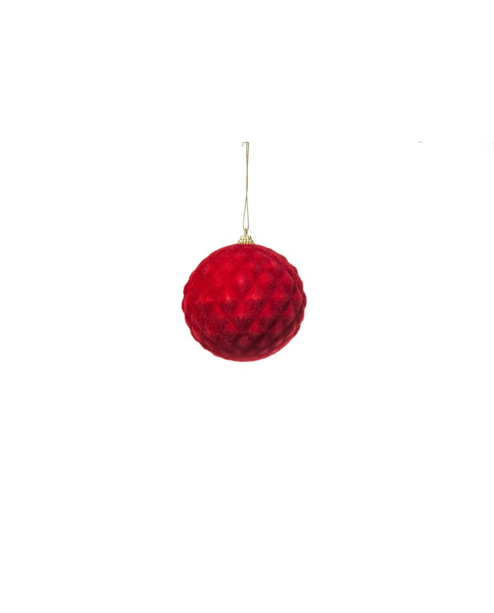 Sfera natalizie in box da 4 pezzi. diam. 10 col. rosso