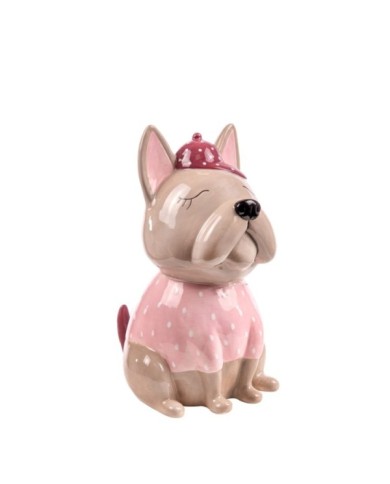 Cagnolino rosa in ceramica 25 cm