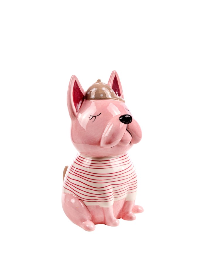 Cagnolino rosa in ceramica 18 cm