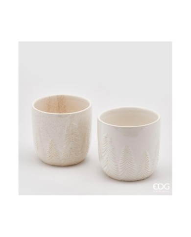 Vaso Pini in ceramica col. avorio misure : h 13 cm diam. 13.5 cm (il prezzo fa riferimento al singolo vaso)
