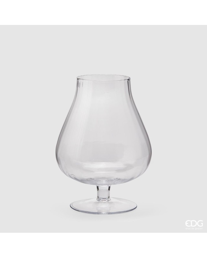 Vaso coppa vetro Optica col. trasparente. misure: h.30 diam. 21 cm