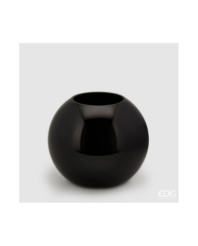 Vaso sfera in vetro col. nero. dimensioni: h 27 cm diam. 31 cm