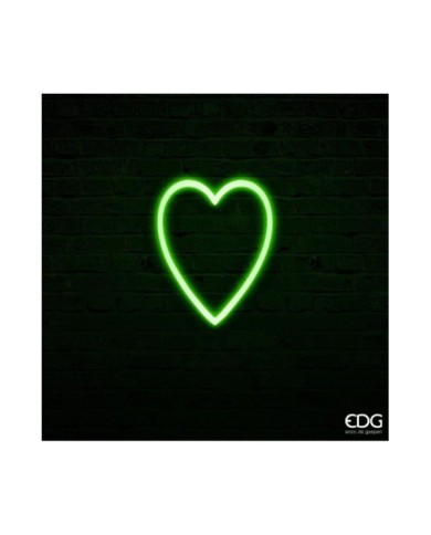 Neonled cuore bifacciale col. verde. h. 40x32 230 va.. 50 hz. 4.5 hd. 3.6 w. trasf. ip 44