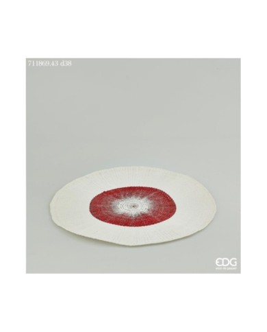 Sottopiatto lurex diam. 38 col. rosso/bianco Sottopiatto lurex diam. 38 col. rosso/bianco