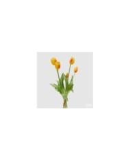 Mazzo tulipano con 5 fiori h. 40 cm col. giallo/rosso