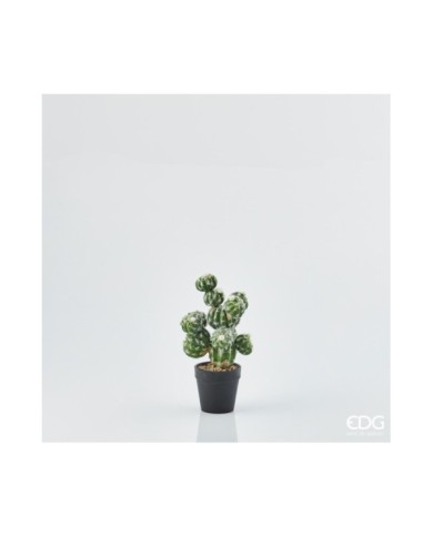 Cactus west con vaso in pvc nero h. 28 cm col. verde