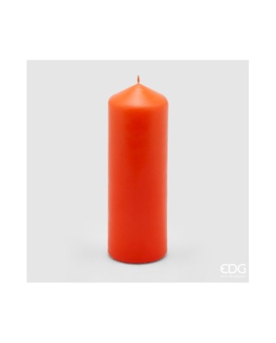 Candela moccolo classica h. 20 cm diametro 6.8 durata 100 ore. col. arancio.