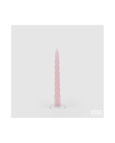 Candela stelo Twist. h. 23 col. rosa.