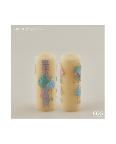 Candela moccolo Pasqua. h. 20 cm diametro 7.5 col. giallo. (il prezzo fa riferimento al singolo articolo)