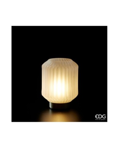 Lampada Bright con base oro. h. 17 cm diam.13 col. bianco.