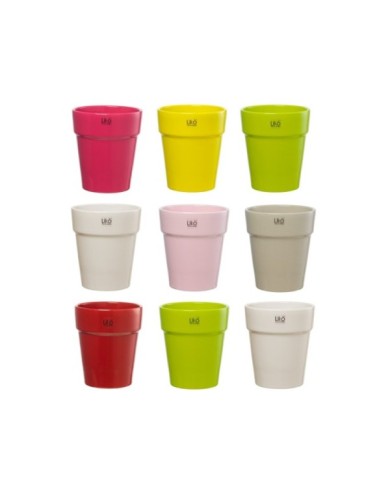 Vaso Caspo. in ceramica diametro 14 h. 14 colori assortiti (il prezzo fa riferimento al singolo pezzo)