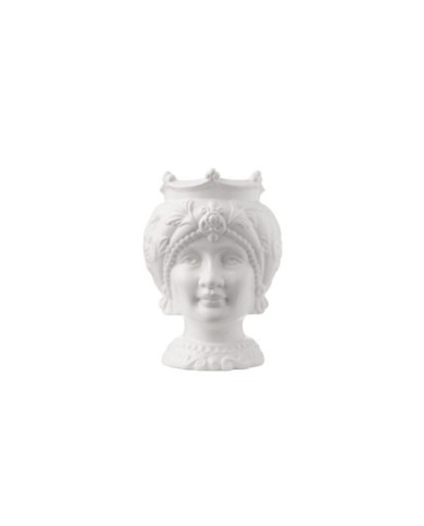 Vaso Queen. in ceramica h. 25 cm colore bianco