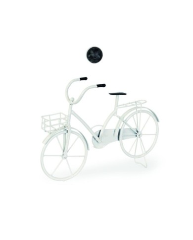 Bicicletta bianca in metallo colore Bianco. 36x11x26 cm