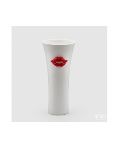 Vaso "kiss". ceramica dimensioni: h.30 diam. 13 col. rosso/bianco