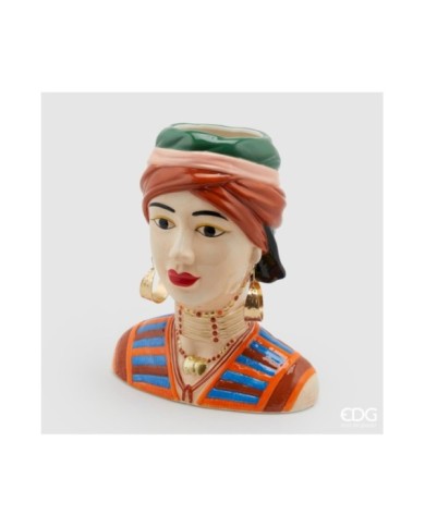Vaso "Lady Colombia". ceramica 29x24x16 col. verde.