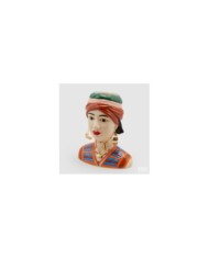 Vaso "Lady Colombia". ceramica 29x24x16 col. verde.