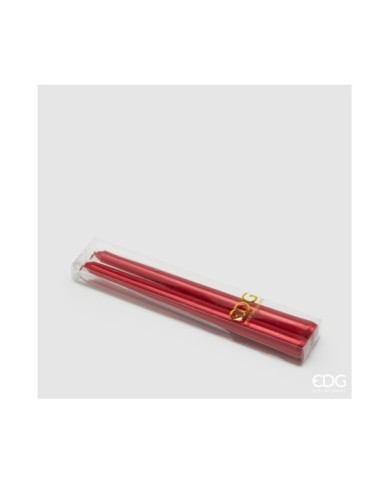 Candela stelo. cera. conf. 2 pz. 250x22. col. burgundy.