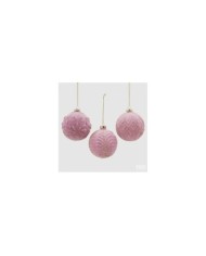 Sfera "velluto". vetro. diam. 10 col. rosa (il prezzo fa riferimento al singolo pezzo).