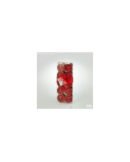 Candela lumino glitterato. cera. conf. 10 pezzi. col. rosso.