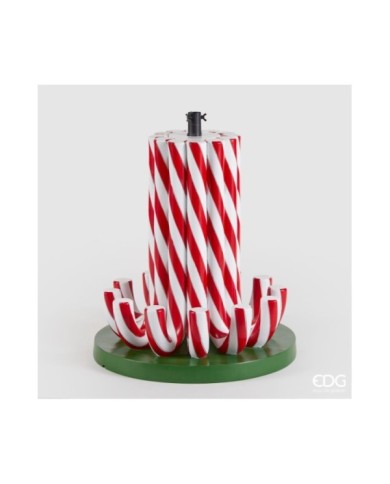 Base Candycane per pino poly h. 65 cm diam. 60 col. verde/rosso/bianco. portata 50 kg. per pini slim da 150/180/210 cm