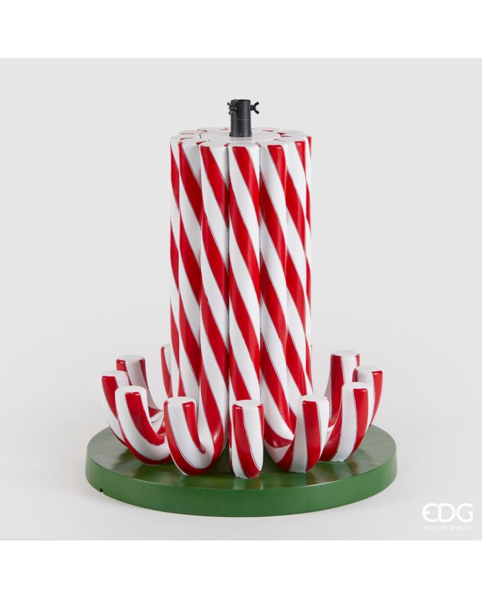 Base Candycane per pino poly h. 65 cm diam. 60 col. verde/rosso/bianco. portata 50 kg. per pini slim da 150/180/210 cm