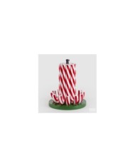 Base Candycane per pino poly h. 65 cm diam. 60 col. verde/rosso/bianco. portata 50 kg. per pini slim da 150/180/210 cm