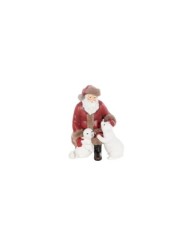 Babbo natale con orsetti. resina. 20 cm col. rosso/bianco