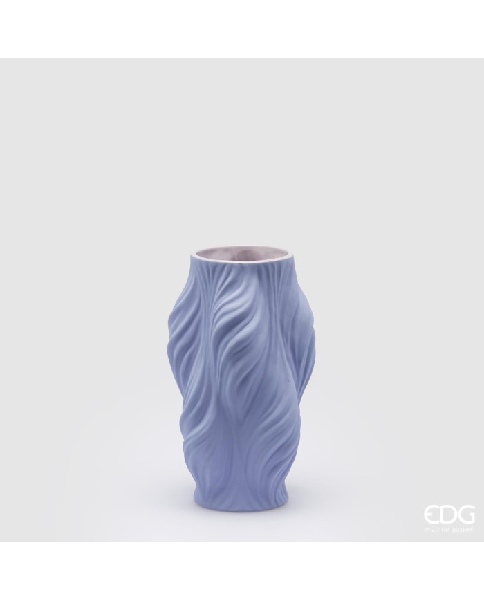 vaso "brezza". ceramica alt. 28x16x14 cm col. pervinca