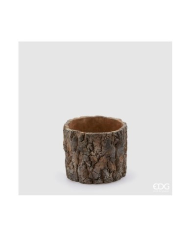 vaso cemento "corteccia". alt. 14 diam. 17.5 col. naturale