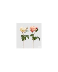 Peonia royal con bocciolo. tessuto. h. 68 col. rosa/crema (il prezzo fa riferimento al singolo fiore)