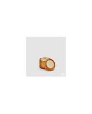 Candela crystal con vaso in vetro h. 8.5 cm diametro 9 cm (160 gr) col.ocra. profumazione: waterlily