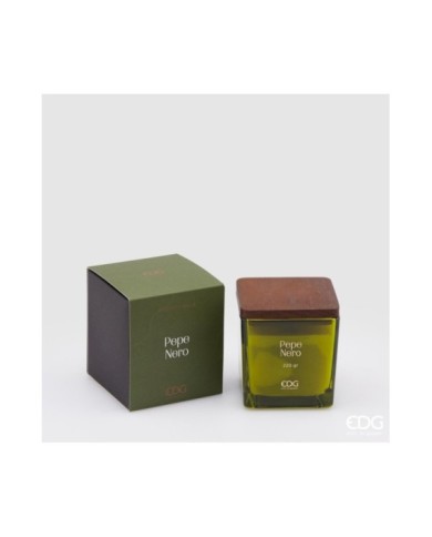 Candela con tappo legno alt. 9.5 essenza: pepe nero -