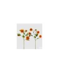 Ramo girasole con 5 fiori. tessuto. alt. 80 cm col. arancio. (il prezzo fa riferimento al singolo ramo)