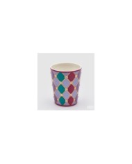 Vaso "rombi" svasato. ceramica h. 17 diametro 14 col. multi