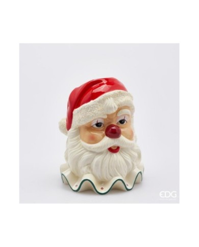 Vaso "Santa clown". ceramica h. 29 diametro 21.5 cm col. multi