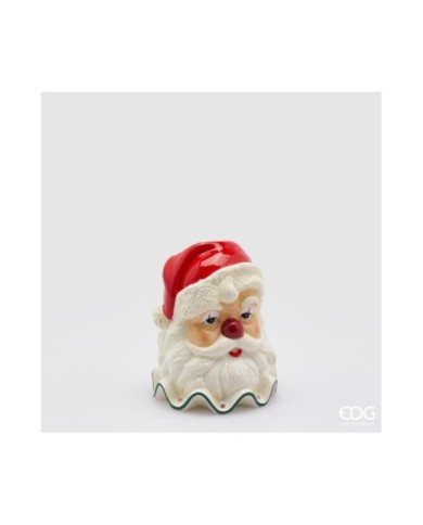 Vaso "Santa clown". ceramica h. 17 diametro 12.5 col. multi