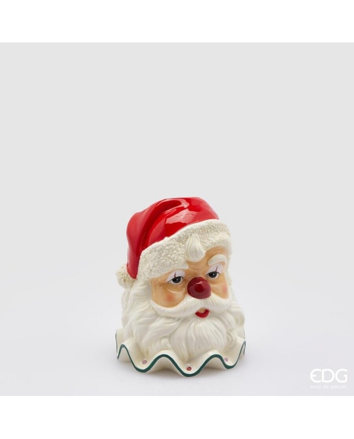 Vaso "Santa clown". ceramica h. 17 diametro 12.5 col. multi