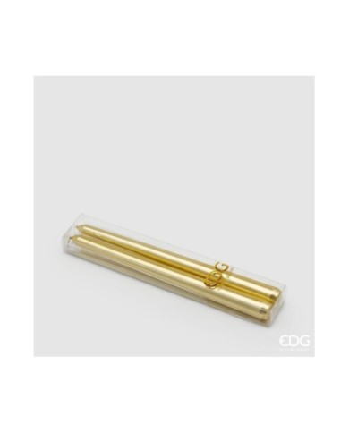 Candela stelo. cera. 250x22. conf. 2 pz. col. oro.