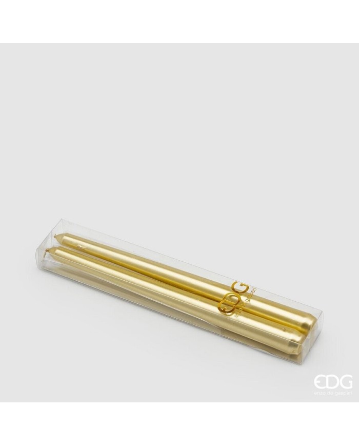 Candela stelo. cera. 250x22. conf. 2 pz. col. oro.