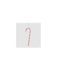 Decoro bastoncino di zucchero. pvc. h. 20 col. rosso/bianco.