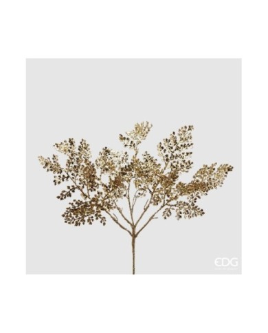 Felce metallizzata con glitter. pvc. h. 46 col. oro Felce metallizzata con glitter. pvc. h. 46 col. oro
