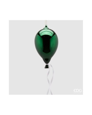 Decoro palloncino. vetro. h. 19 diametro 12 col. verde