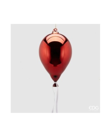 Decoro Palloncino. vetro. h. 24 diametro 15 col. rosso