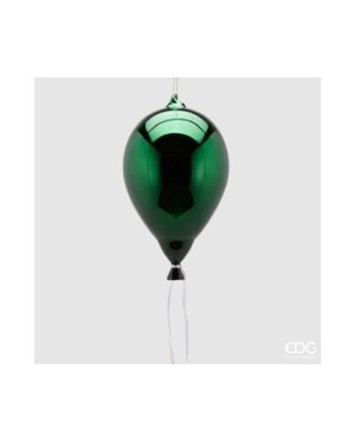 Decoro palloncino. vetro. h. 24 diametro 15 col. verde