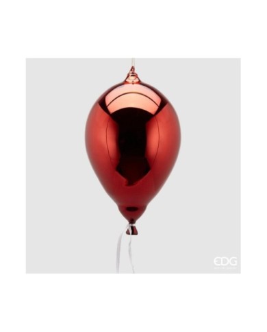 Decoro Palloncino. vetro. h. 32 diametro 20 col. rosso