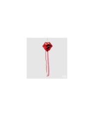 Decorazione palloncino "labbra". vetro. lunghezza 13 col. rosso