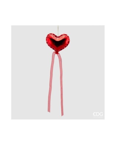 Decoro palloncino "cuore". vetro. diametro 12 col. rossobrand : edg